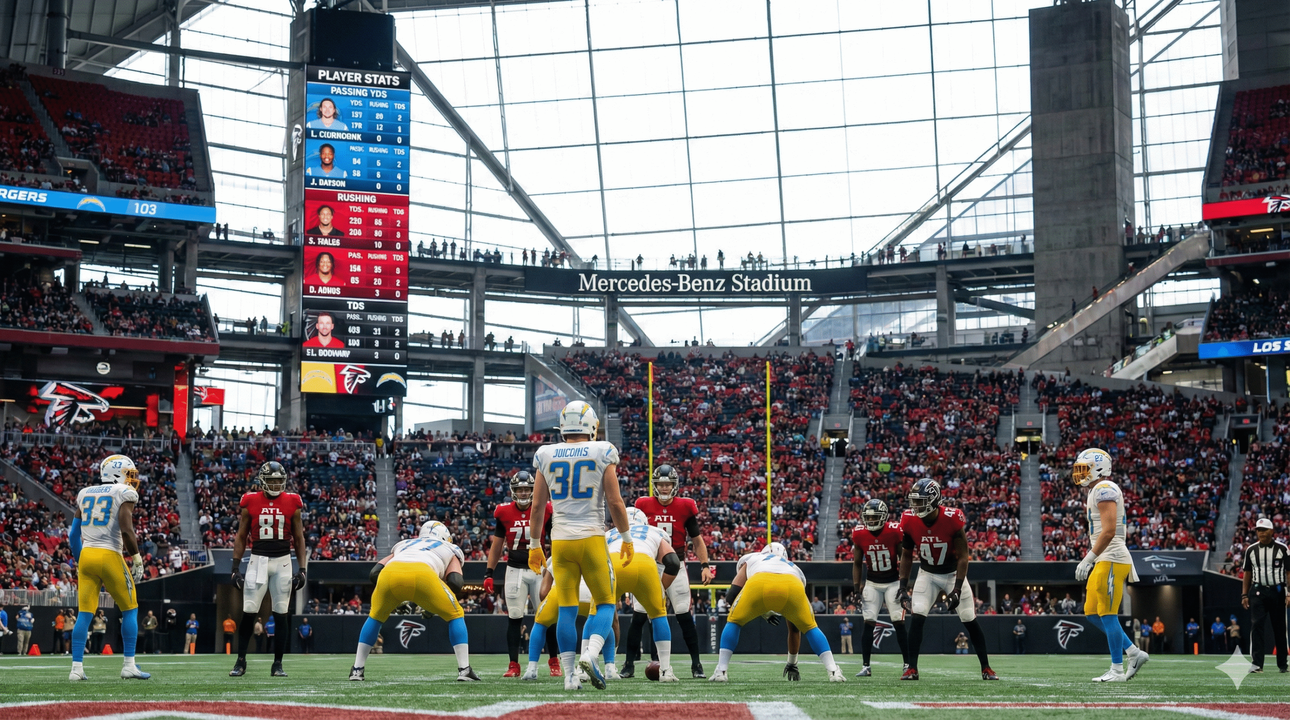 Chargers vs Atlanta Falcons Match Player Stats