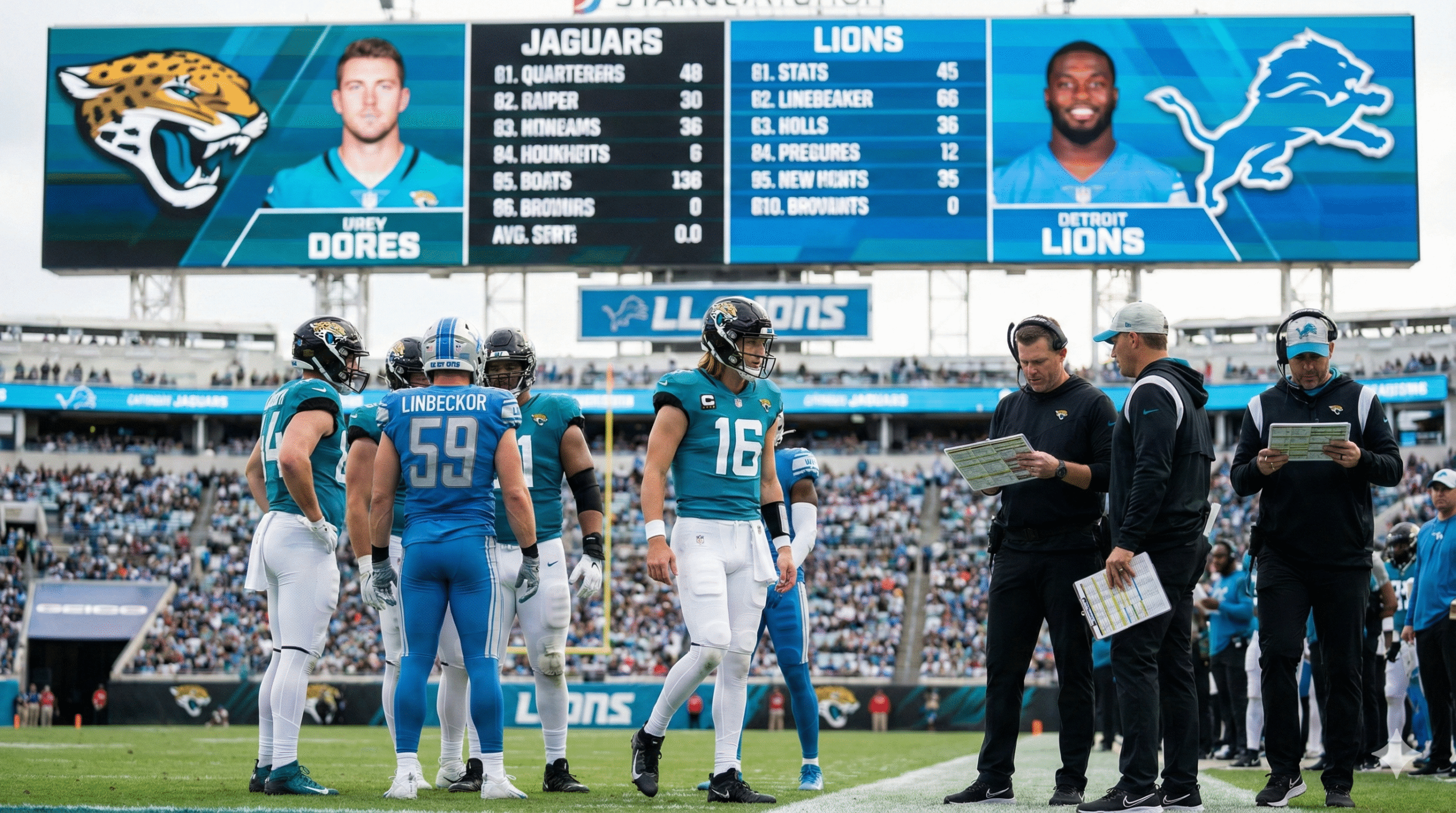 Jacksonville Jaguars vs Detroit Lions Match Player Stats