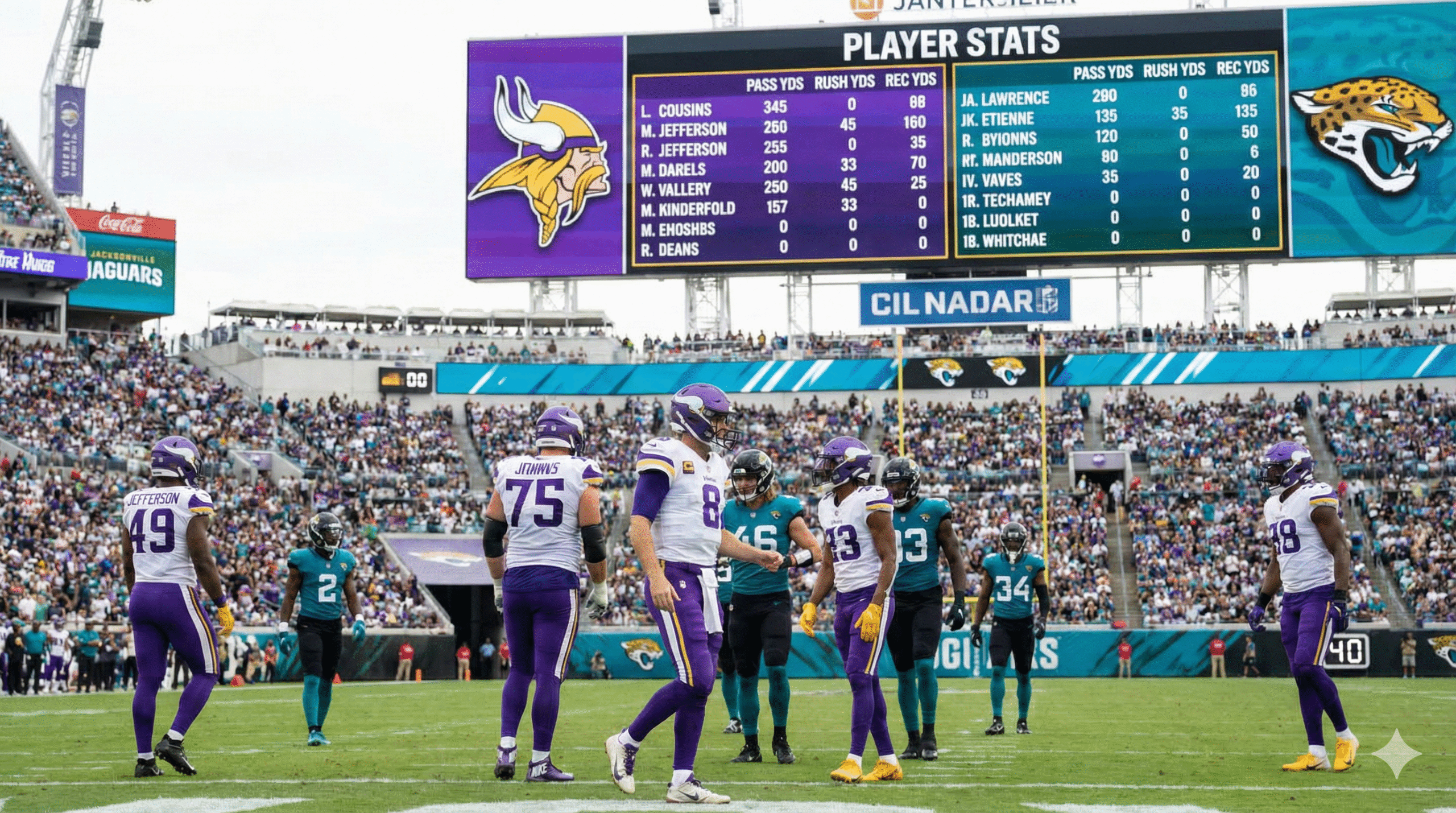 Minnesota Vikings vs Jacksonville Jaguars Match Player Stats
