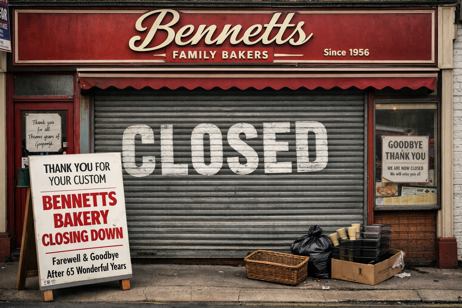 Bennetts Family Bakers Closure
