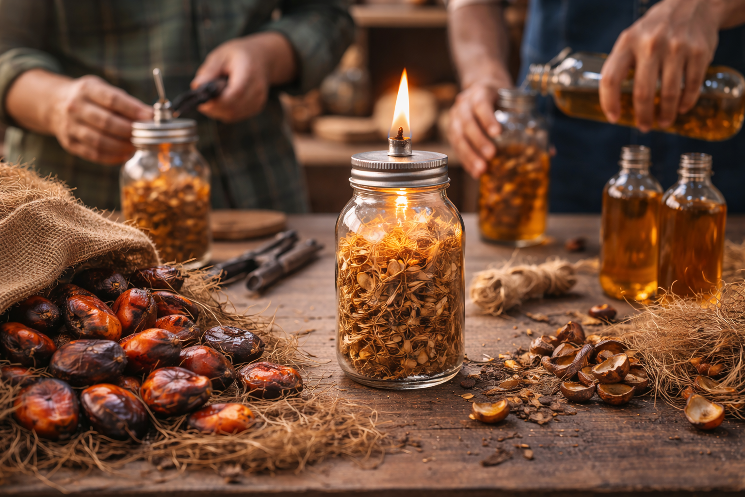 Oil Palm Waste Used Lamp Project