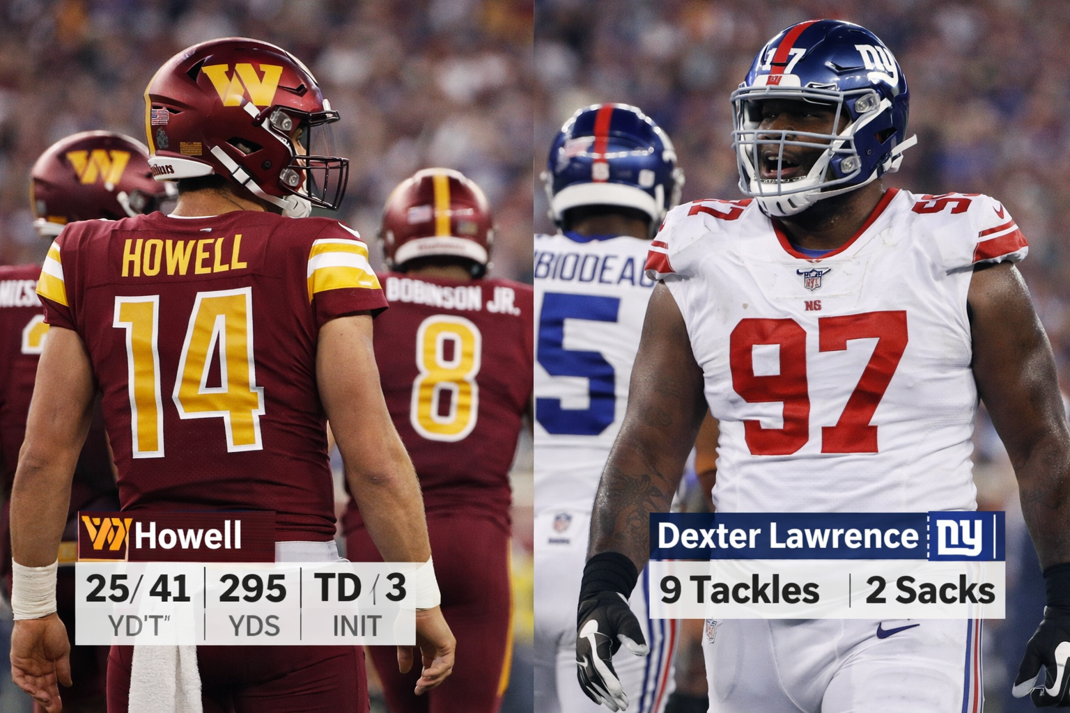Washington Commanders vs New York Giants Match Player Stats