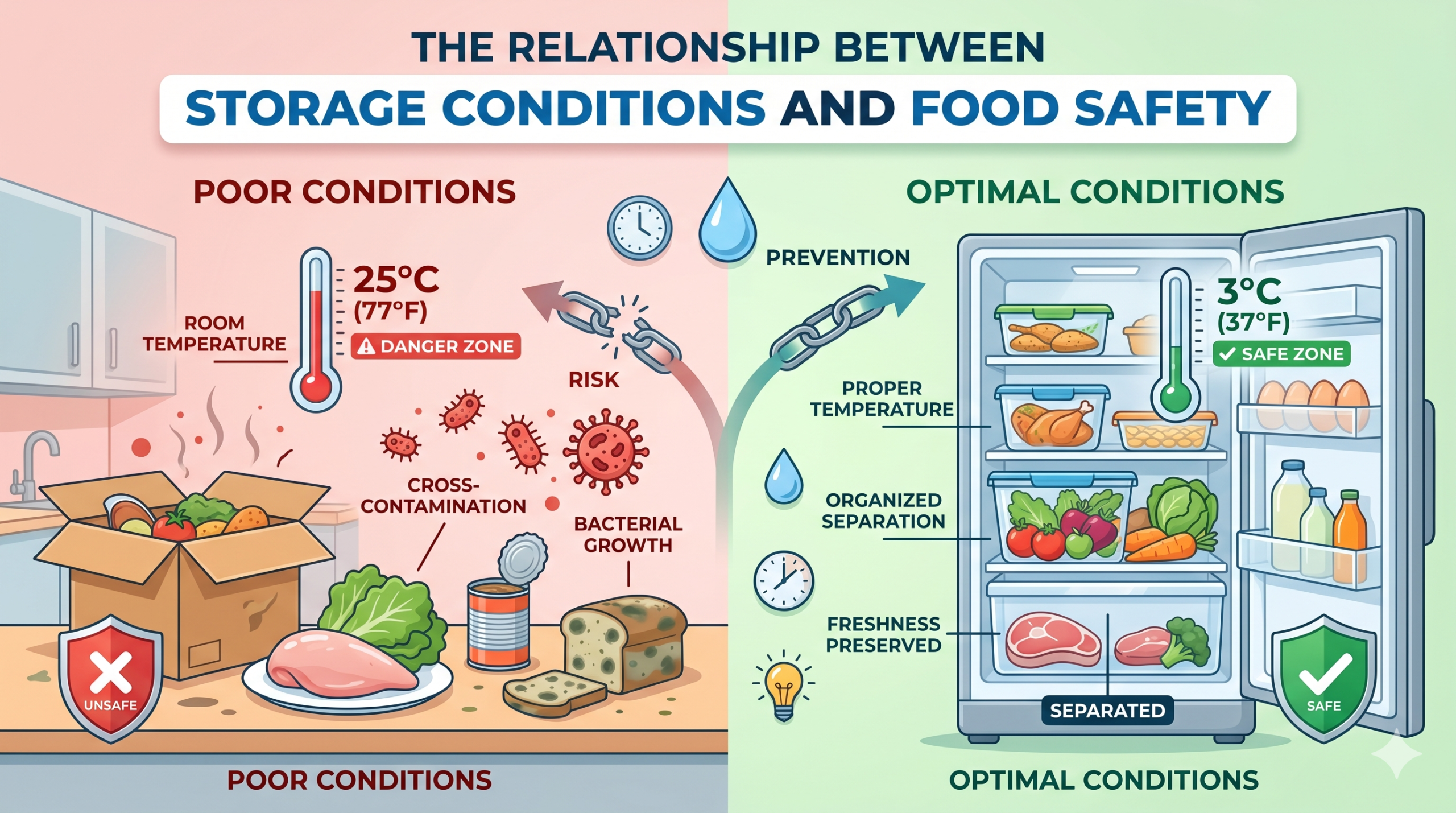 The Relationship Between Storage Conditions and Food Safety