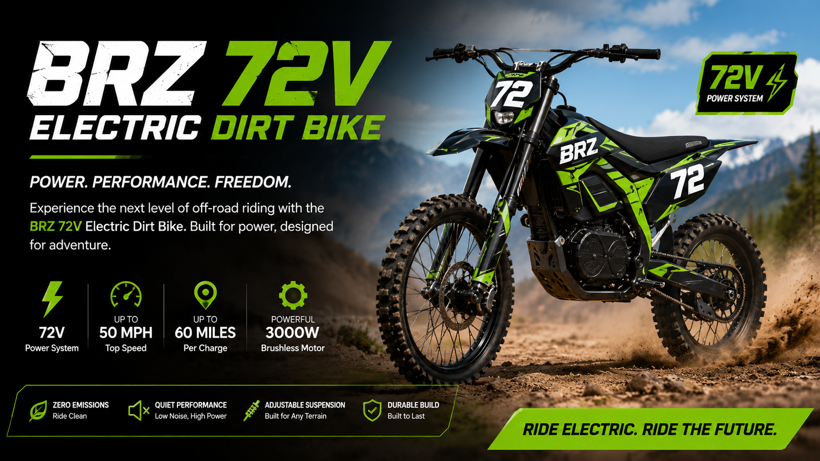 BRZ 72V Electric Dirt Bike