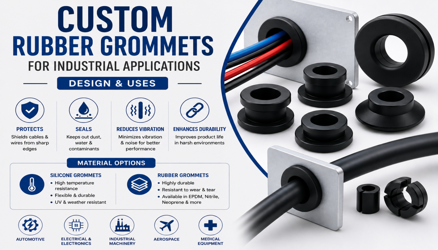 Custom Rubber Grommets for Industrial Applications | Design & Uses