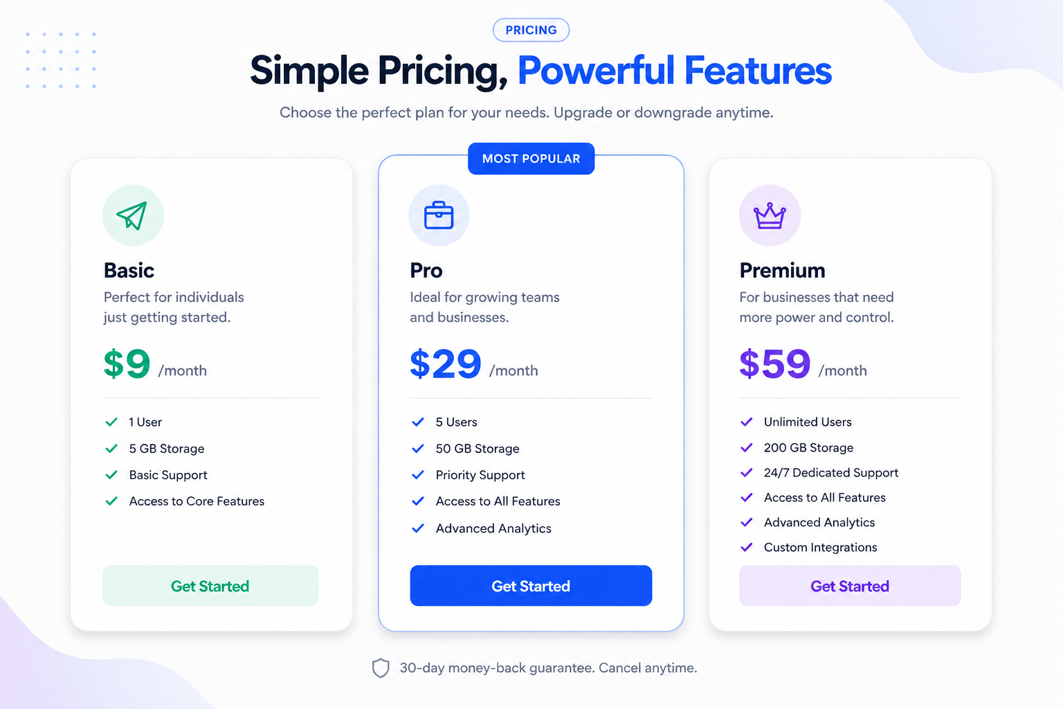 BacktoFrontShow Pricing