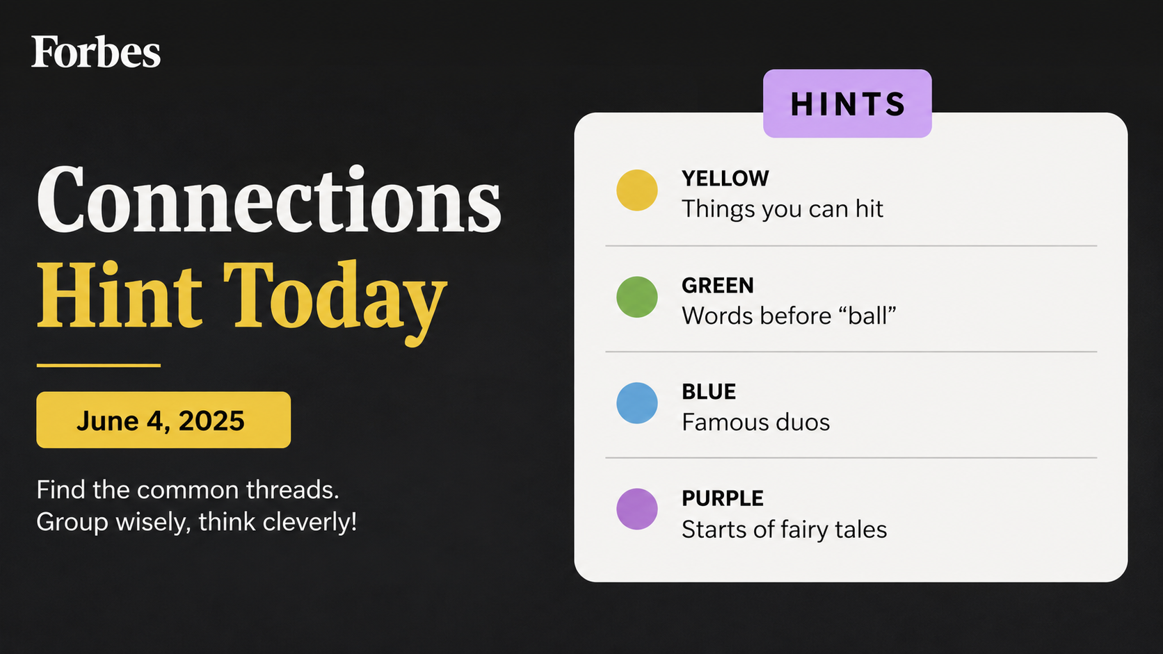 Connections Hint Today Forbes