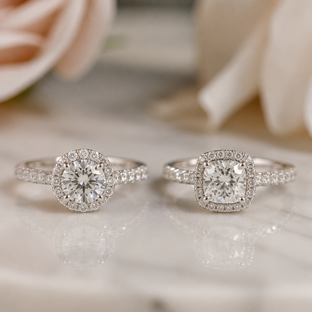 Round vs Cushion Halo Rings: Which Shape Defines Your Perfect Engagement Ring?